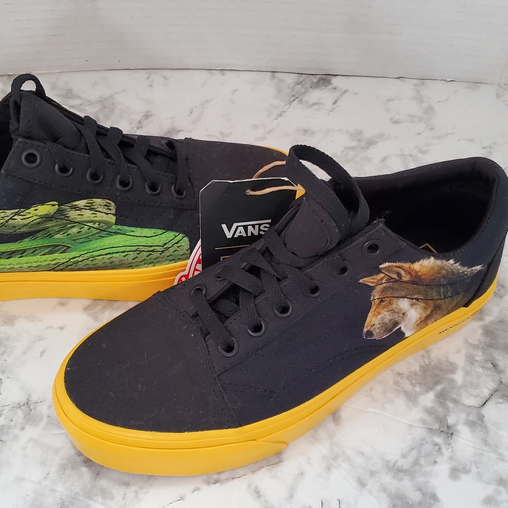Vans Black & Yellow Sneakers. Limited Edition National Geographic Collab. New